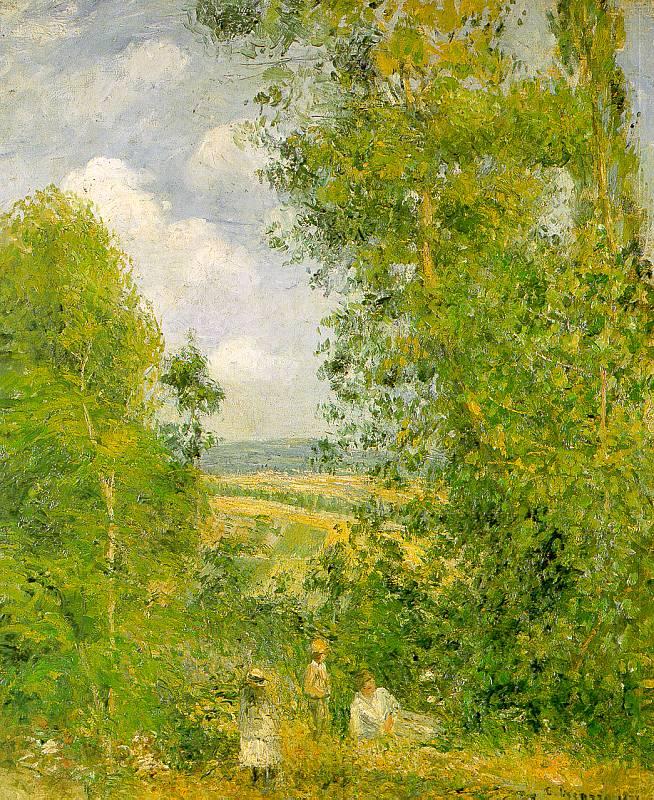 Camille Pissaro Resting in the Woods at Pontoise oil painting image